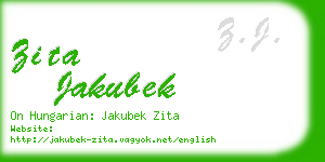 zita jakubek business card